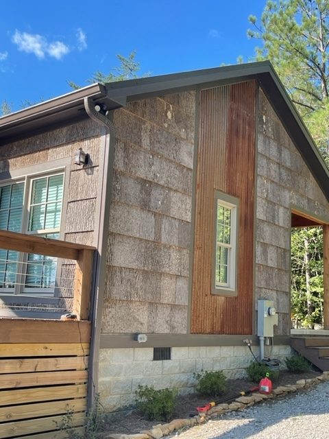Exterior Residential bark siding project 5