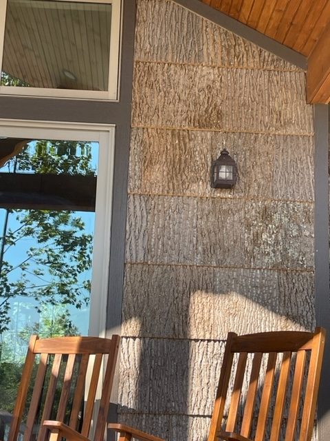 Exterior Residential bark siding project 6