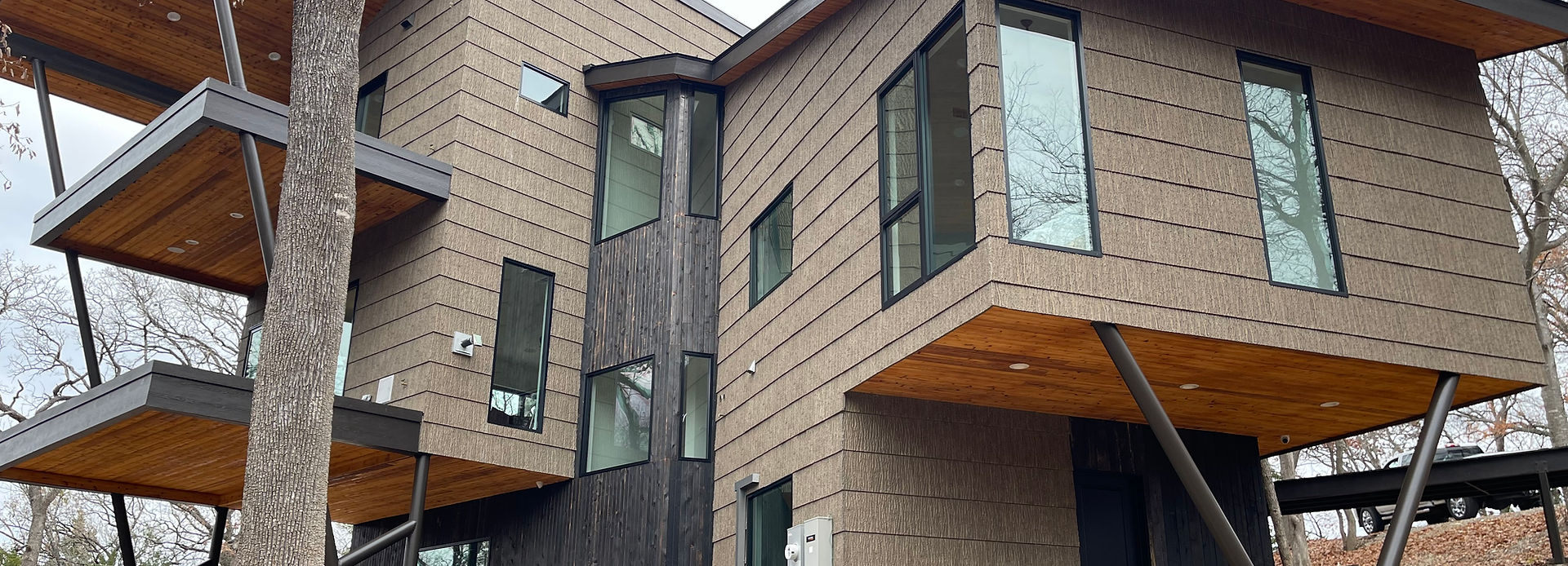 SmartBark siding installed on a residential build